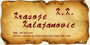 Krasoje Kalajanović vizit kartica
